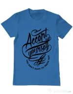 Tricou ADLER barbat Accept Yourself Albastru azuriu