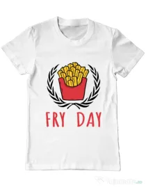Tricou ADLER barbat Fry Day Alb