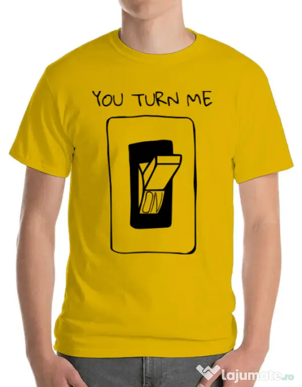 Tricou ADLER barbat You turn me on Galben