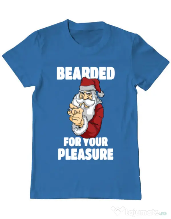 Tricou ADLER barbat Bearded for your pleasure Albastru azuriu