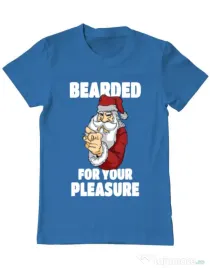 Tricou ADLER barbat Bearded for your pleasure Albastru azuriu