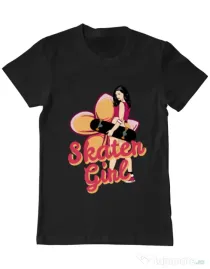 Tricou ADLER barbat Skater Girl Negru