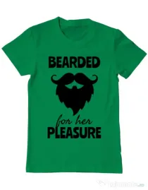 Tricou ADLER barbat Bearded for her pleasure Verde mediu