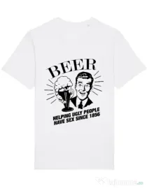 Tricou STANLEY STELLA barbat Helping beer Alb