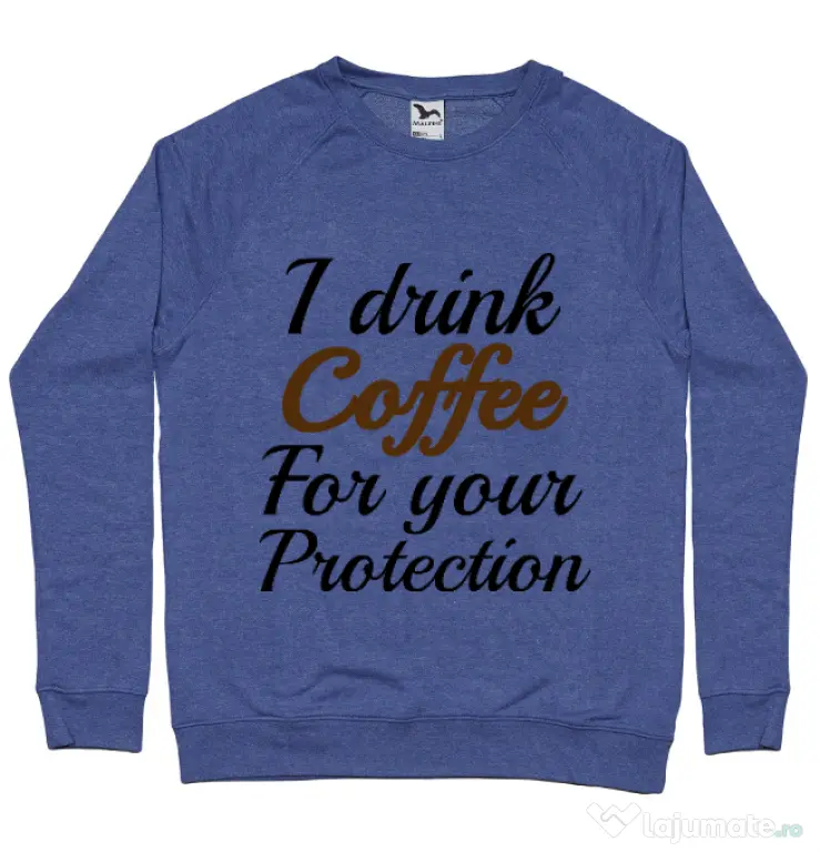 Bluza ADLER barbat Coffee for your protection Albastru melanj