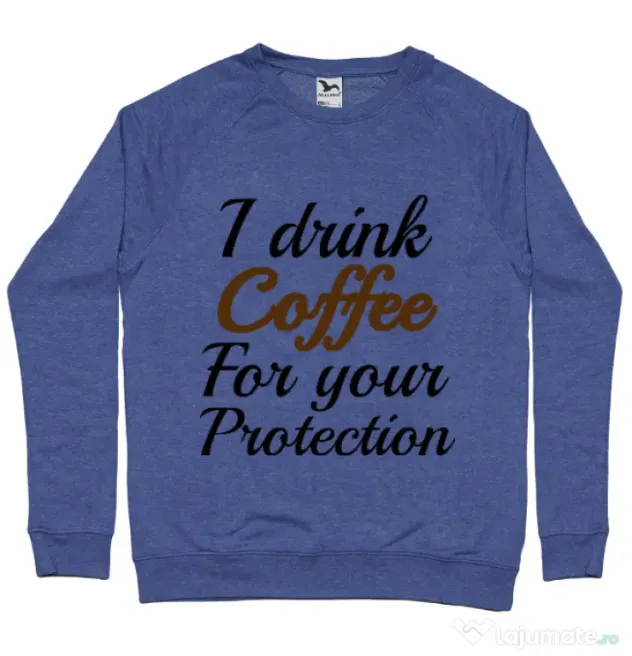 Bluza ADLER barbat Coffee for your protection Albastru melanj