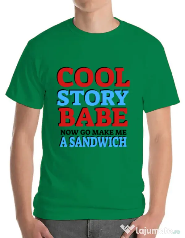 Tricou ADLER barbat Cool story babe Verde mediu