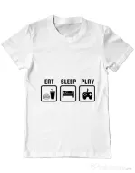 Tricou ADLER barbat Eat sleep play Alb