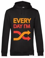 Hoodie barbat cu gluga Every day i'm shuffling Negru