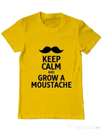 Tricou ADLER barbat Grow a moustache Galben