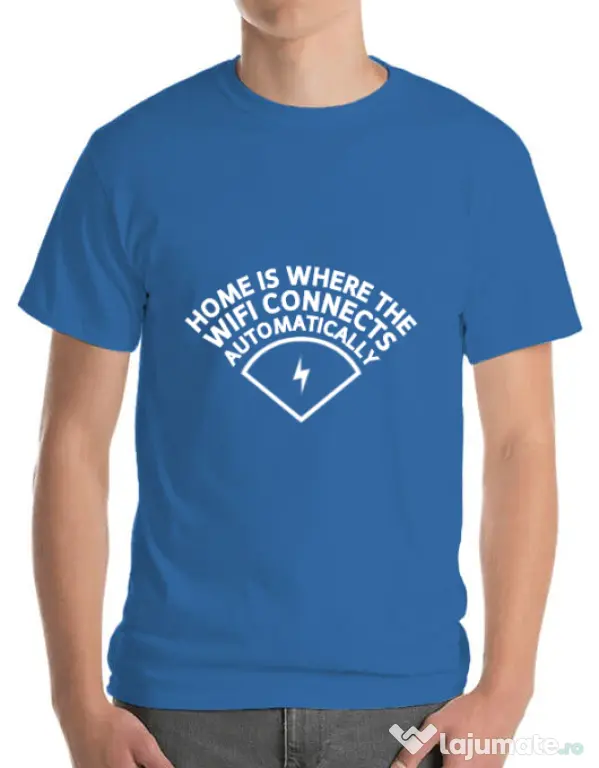 Tricou ADLER barbat Home wifi Albastru azuriu