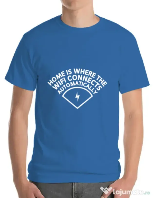 Tricou ADLER barbat Home wifi Albastru azuriu