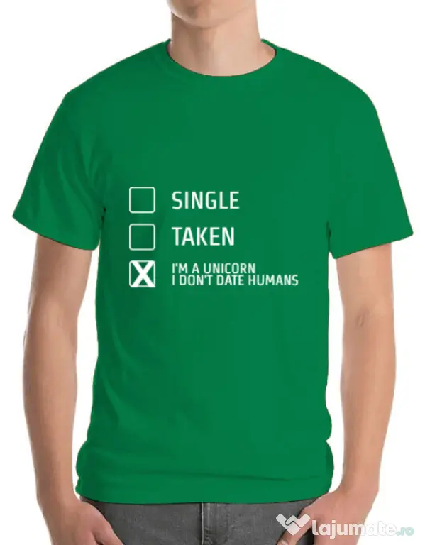 Tricou ADLER barbat I'm a unicorn Verde mediu