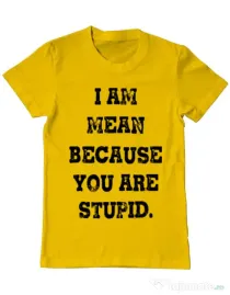 Tricou ADLER barbat I am mean Galben