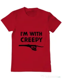 Tricou ADLER barbat I'm with creepy Rosu