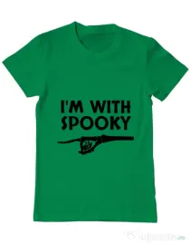 Tricou ADLER barbat I'm with spooky Verde mediu