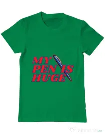 Tricou ADLER barbat My pen is huge Verde mediu