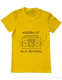 Tricou ADLER barbat Old school stereo Galben