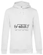 Hoodie barbat cu gluga Shit just got real Alb