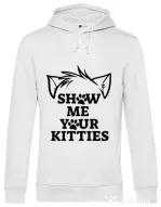 Hoodie barbat cu gluga Show me your kitties Alb