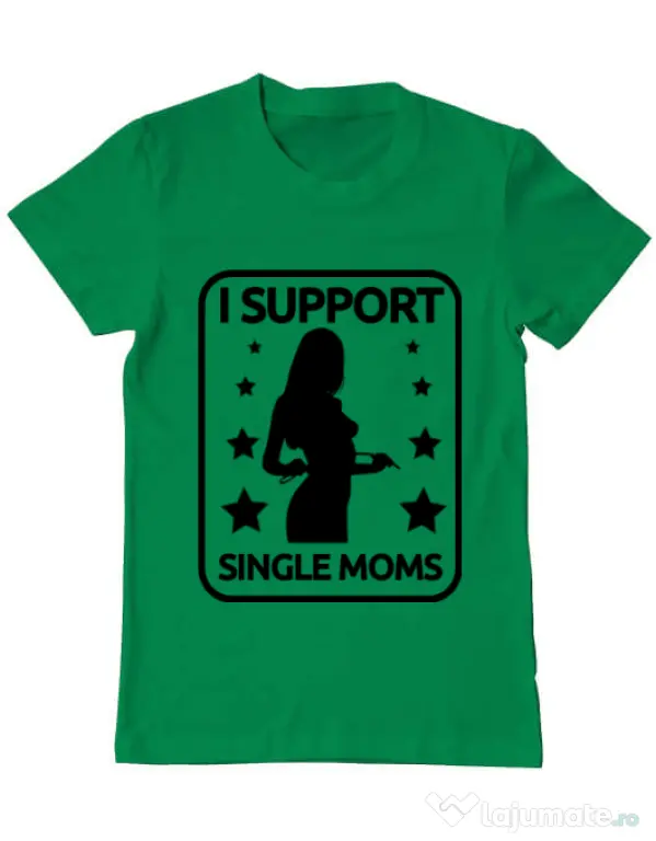 Tricou ADLER barbat I support single moms Verde mediu