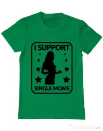 Tricou ADLER barbat I support single moms Verde mediu