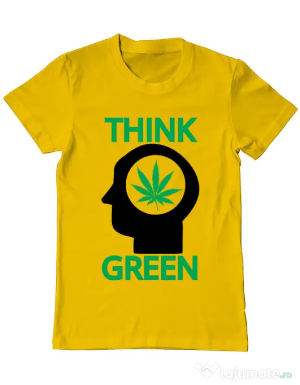 Tricou ADLER barbat Think green Galben