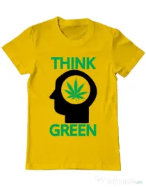 Tricou ADLER barbat Think green Galben