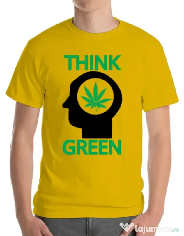 Tricou ADLER barbat Think green Galben