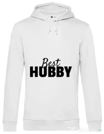 Hoodie barbat cu gluga Best hubby Alb