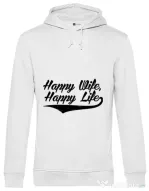 Hoodie barbat cu gluga Happy life Alb