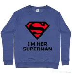 Bluza ADLER barbat I'm her Superman Albastru melanj