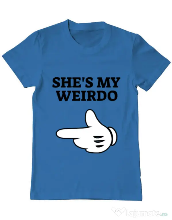 Tricou ADLER barbat She's my weirdo Albastru azuriu