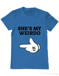 Tricou ADLER barbat She's my weirdo Albastru azuriu