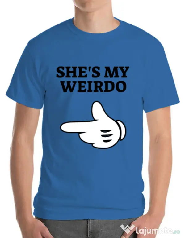Tricou ADLER barbat She's my weirdo Albastru azuriu