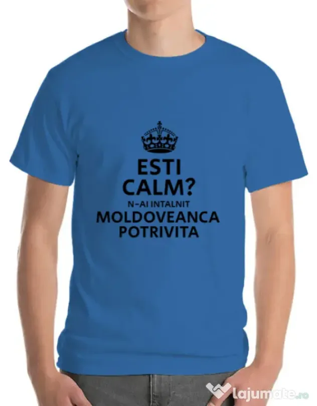 Tricou ADLER barbat Moldoveanca potrivita Albastru azuriu