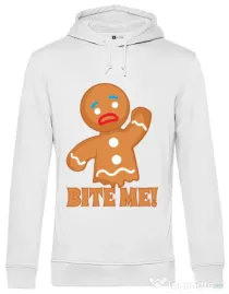 Hoodie barbat cu gluga Bite me Alb