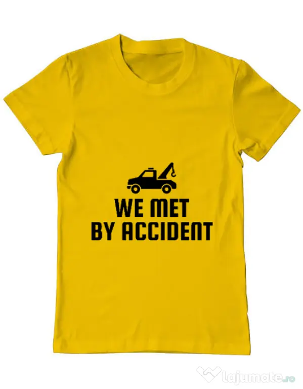 Tricou ADLER barbat We met by accident Galben