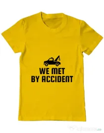 Tricou ADLER barbat We met by accident Galben