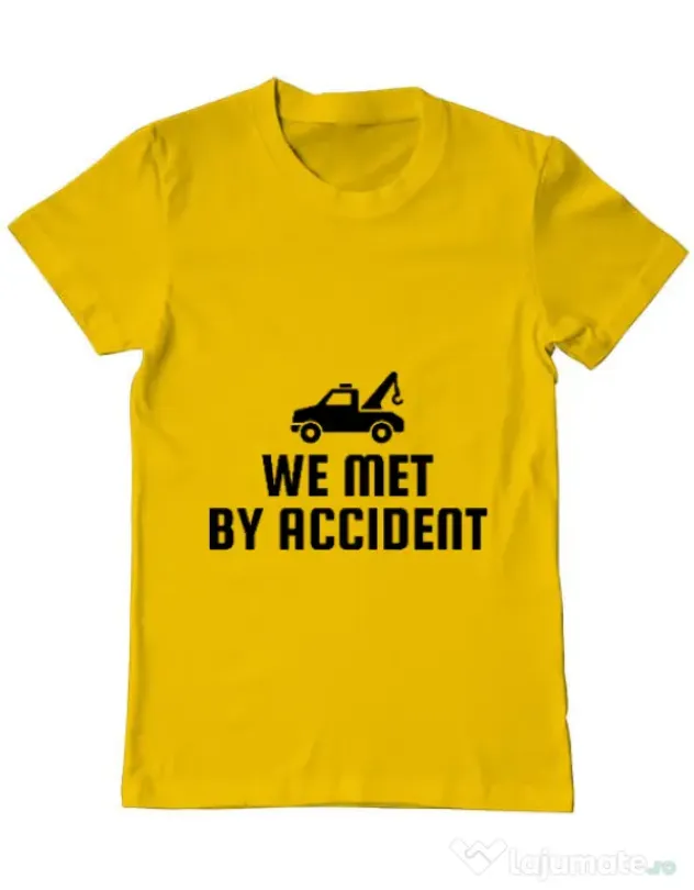 Tricou ADLER barbat We met by accident Galben