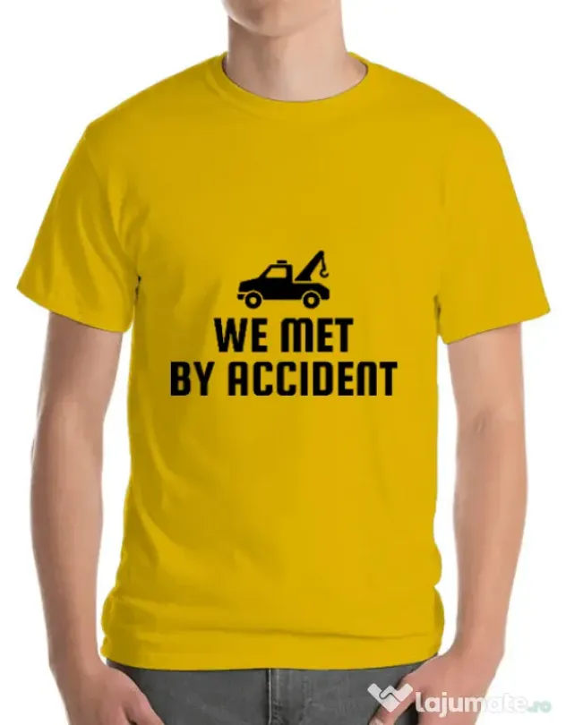 Tricou ADLER barbat We met by accident Galben