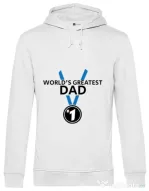 Hoodie barbat cu gluga World's greatest dad Alb