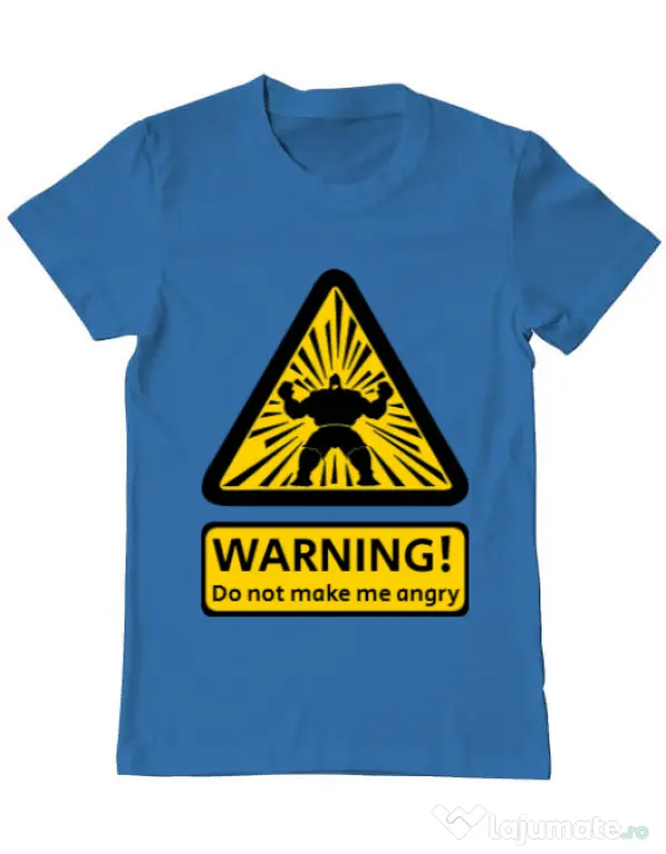 Tricou ADLER barbat Do not make me angry Albastru azuriu