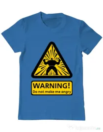 Tricou ADLER barbat Do not make me angry Albastru azuriu