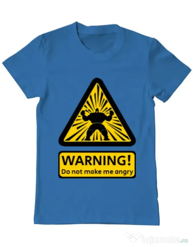 Tricou ADLER barbat Do not make me angry Albastru azuriu