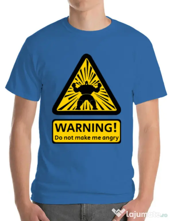 Tricou ADLER barbat Do not make me angry Albastru azuriu