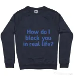Bluza ADLER barbat How do I block you Denim inchis