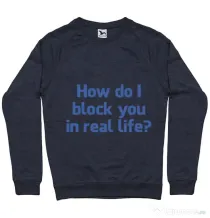 Bluza ADLER barbat How do I block you Denim inchis