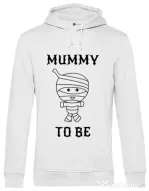 Hoodie barbat cu gluga Mummy to be boy Alb