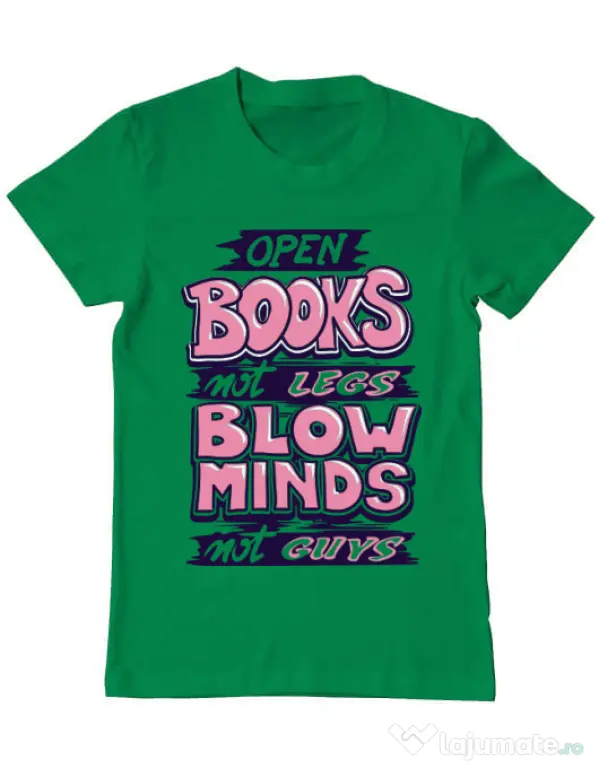 Tricou ADLER barbat Open books Verde mediu